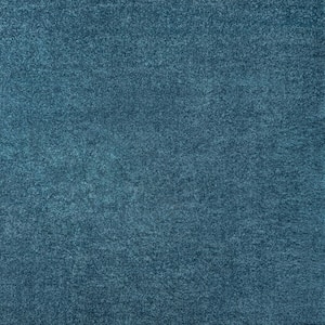 Haze Solid Low-Pile Turquoise 5 ft. Square Area Rug