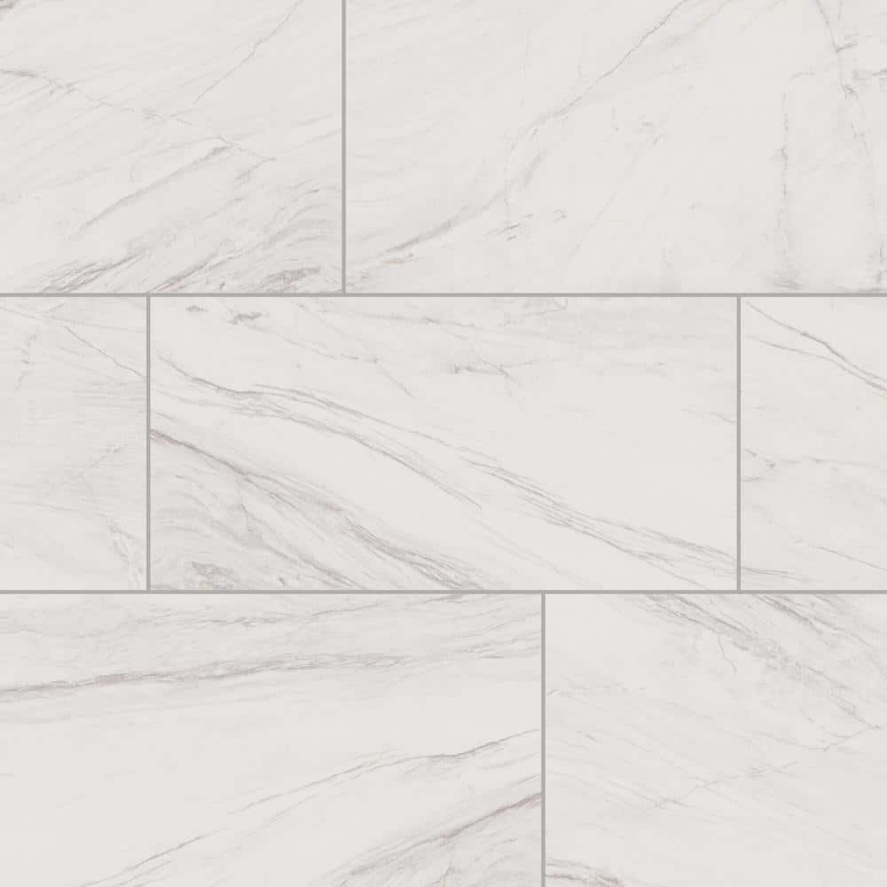 Starmount White Quartz 15 in. x 30 in. Glazed Porcelain Stone Look Floor and Wall Tile (16.35 sq. ft. / Case) -  Daltile, SM66RCT1530MTHD