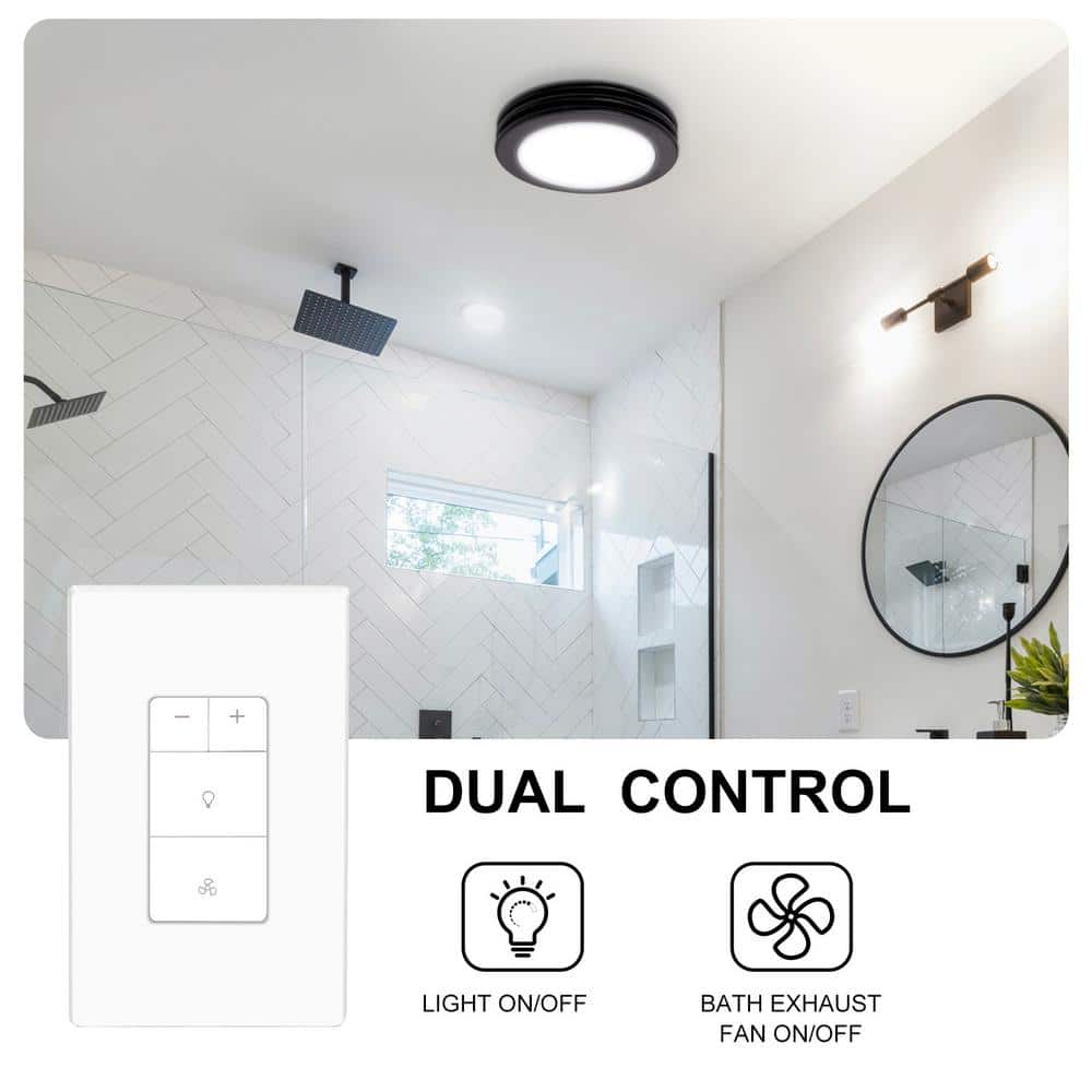 White Tamper Resistant Dimmer Switch for Bathroom Fan and Light
