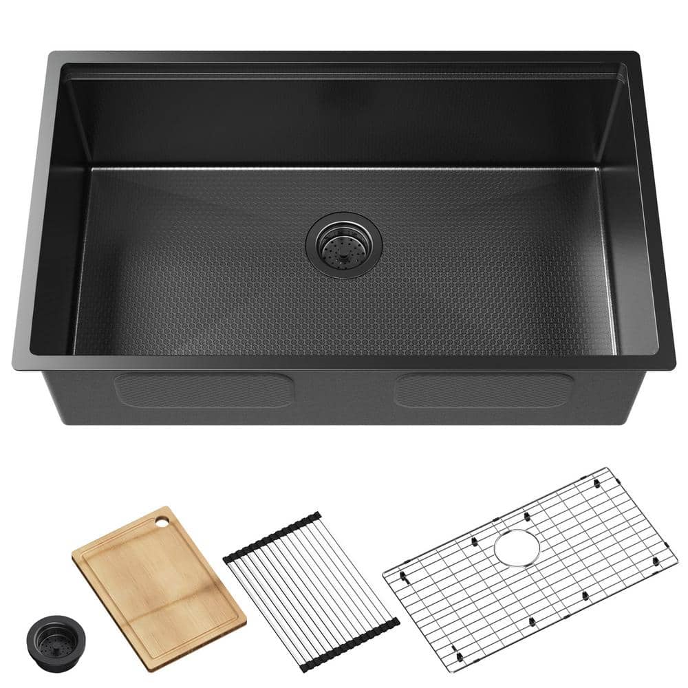 32 x 19 in. Undermount Kitchen Sink, 16-Gauge Stainless Steel Wet Bar or Pr