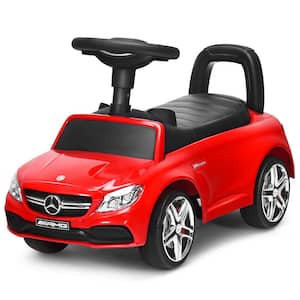 AMG Mercedes Benz Licensed Kids Ride On Push Car with Music Horn and Storage in Red