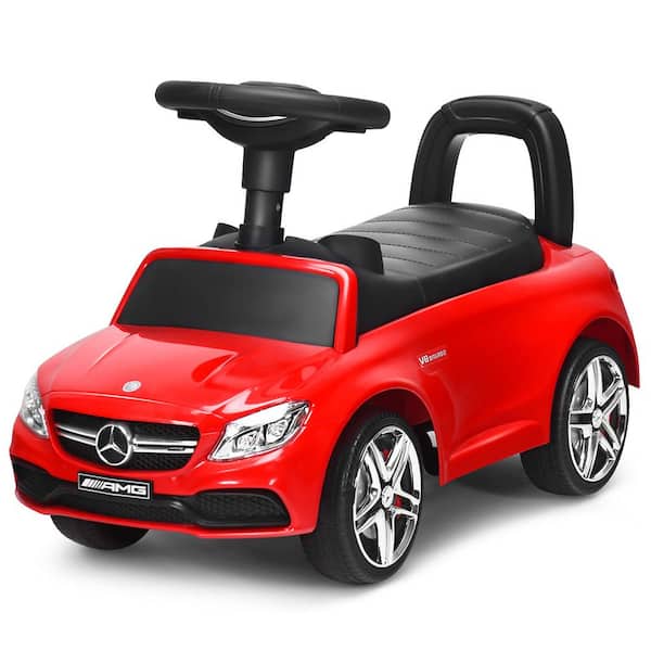 Costway AMG Mercedes Benz Licensed Kids Ride On Push Car with Music Horn and Storage in Red