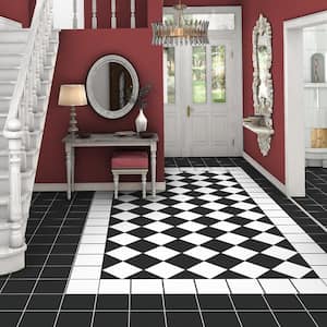 Textile Basic Black 8-5/8 in. x 9-7/8 in. Porcelain Floor and Wall Take Home Tile Sample