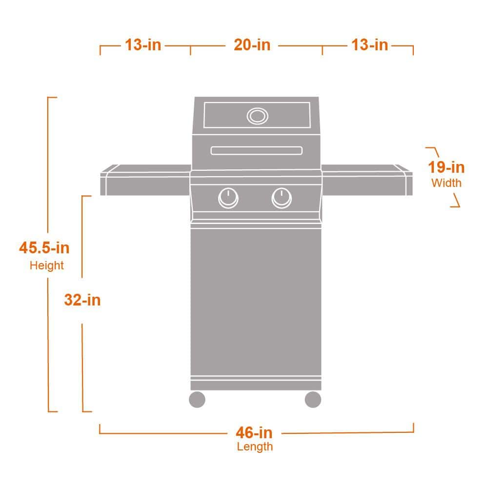 Monument 2-Burner Stainless Steel Propane Gas Grill with Clearview Lid