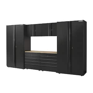 6-Piece Extra Wide Heavy Duty Welded Steel Garage Storage System in Black (148 in. W x 82 in. H x 24 in. D)