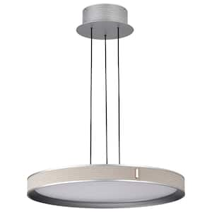 Bandon 40-Watt 1-Light Gray Integrated LED Pendant Light with Frost Acrylic Shade