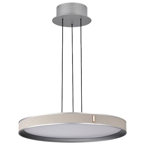 SATCO Bandon 40-Watt 1-Light Gray Integrated LED Pendant Light with Frost Acrylic Shade