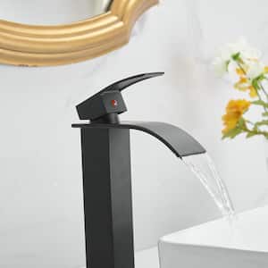 Single Hole Single-Handle Low-Arc Bathroom Faucet with Pop-up Drain Assembly in Matte Black