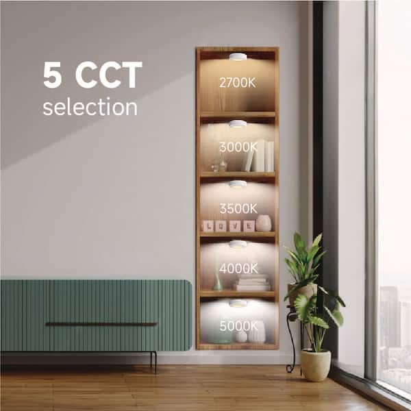 Commercial Electric Plug-In 3-Light White Dimmable Color Changing
