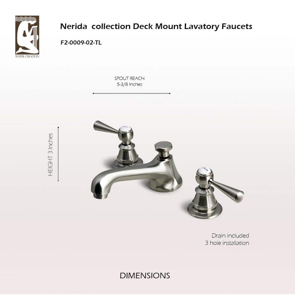 Brushed Nickel Widespread 2-Handle Bathroom Faucet with Pop-Up Drain