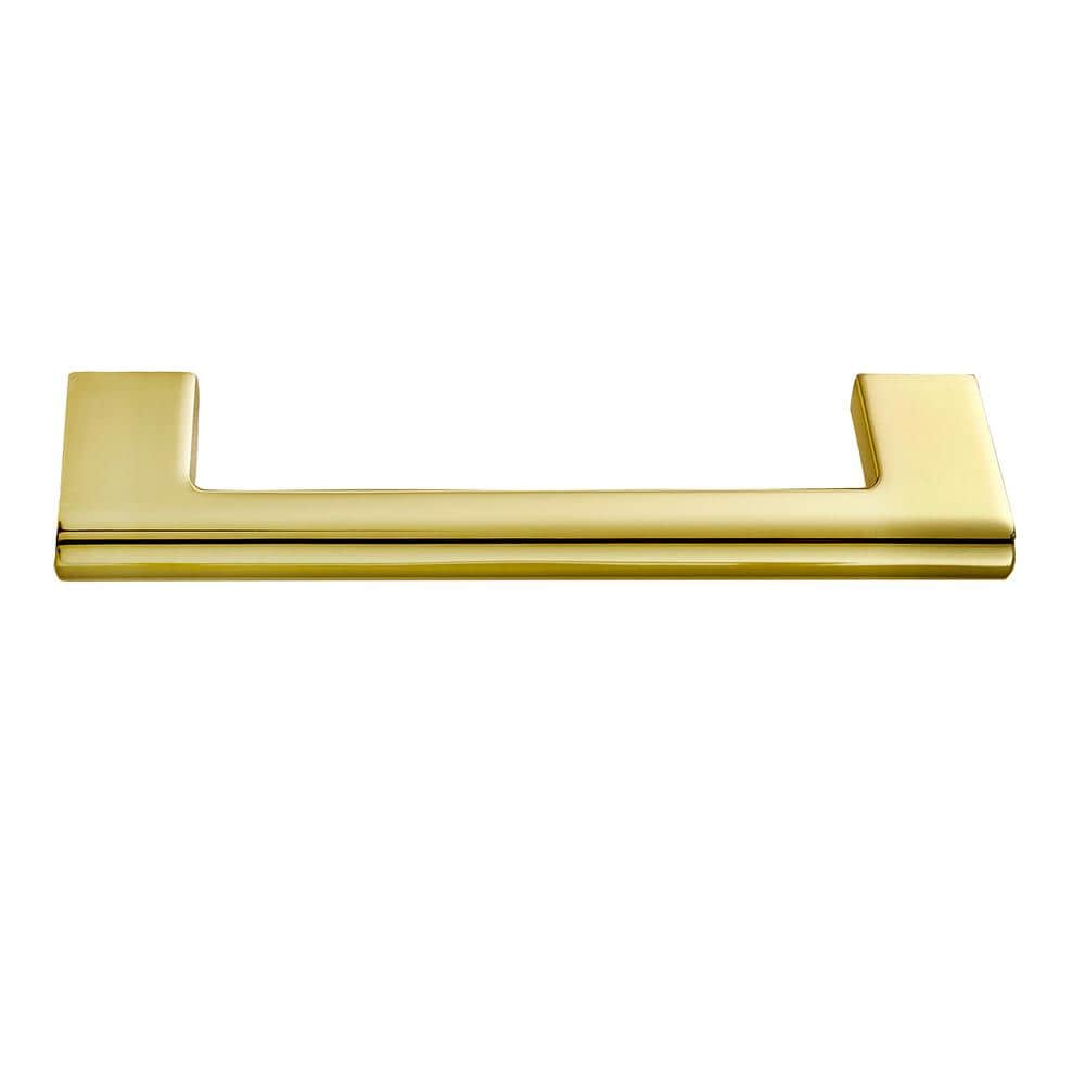 Vail 4" Polished Gold Rectangular Bar Pull