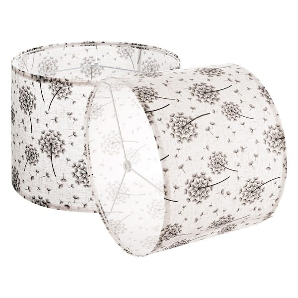 Drum Lamp Shade 2 Set, Mix and Match, 10 in. High, White, Linen, Drum Shade, Replacement Lamp Shade, with Spider, Fitter
