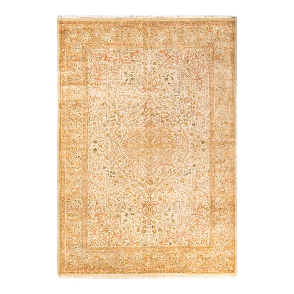 Mogul Ivory 6 ft. x 9 ft. Oriental Wool Indoor Area Rug price history on PriceWatchPro