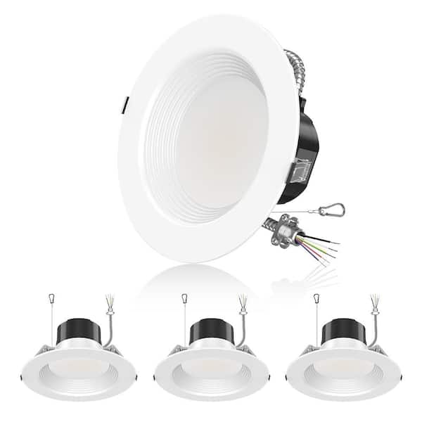 8 in. 120-277V Adjustable Lumen and CCT 36-Watt Integrated LED Commercial Downlight Wet Location 0-10V Dimmable 4-Pack
