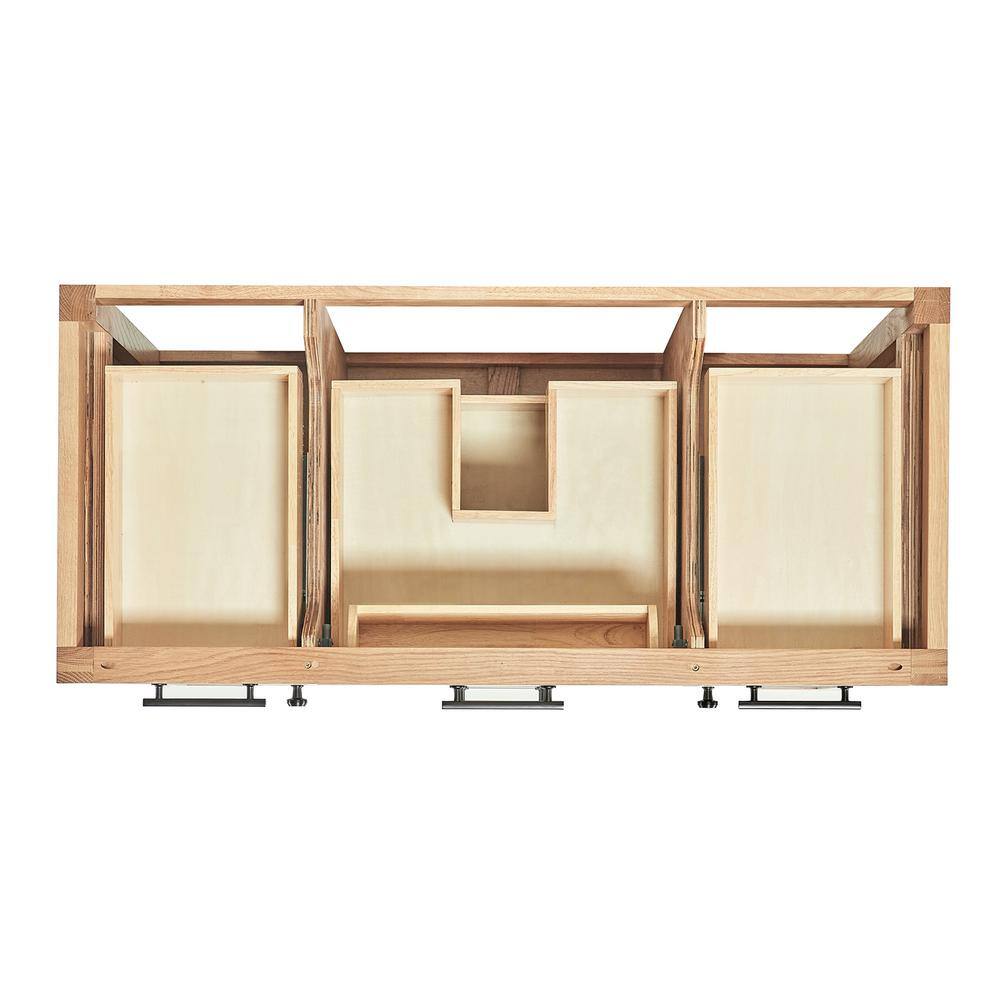 Camila 49" Light Brown Wood Single Sink Bathroom Vanity with White Quartz Top
