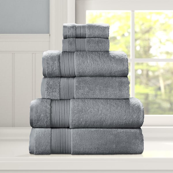 Unbranded Soma Steel Blue Cotton Bath Towel 2-Piece Set