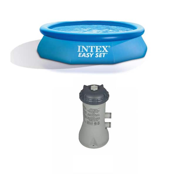 Intex 10 ft. Round 30 in. Above Ground Inflatable Pool and Cartridge Filter Pump System