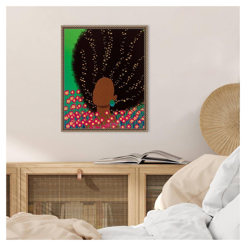 Amanti Art Dreamer with Flowers in Her Hair by Lorintheory Canvas Wall Art Print Framed 16 x 20-in.