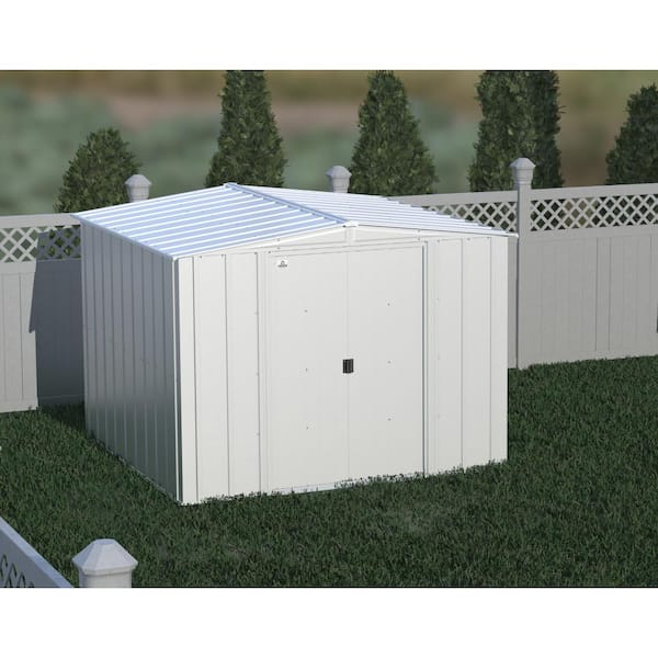 Arrow Classic 8 ft. W x 8 ft. D Flute Grey Metal Shed 59 sq. ft.