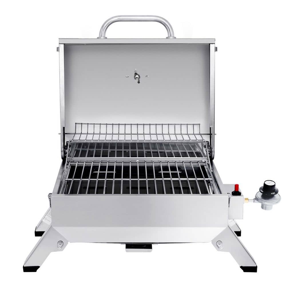Stainless Steel Portable Propane Gas Grill with Folding Legs