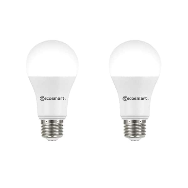 EcoSmart 100-Watt Equivalent A19 Dimmable Energy Star LED Light Bulb Daylight (2-Pack)