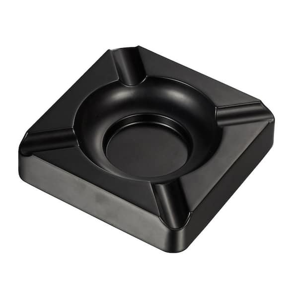 Visol Heavyweight 6.25 in. Metal Cigar Ashtray with 4-Cigars, Black Matte