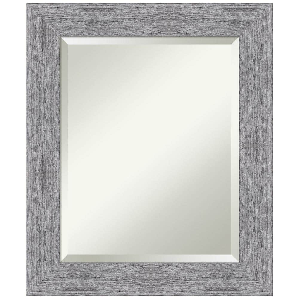 21" x 25" Gray Bark Rustic Framed Wall Mirror