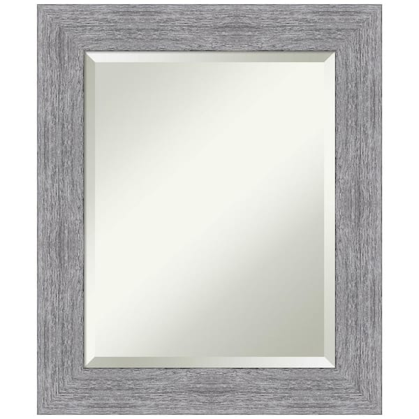 Amanti Art Bark Rustic Grey 21 in. H x 25 in. W Framed Wall Mirror