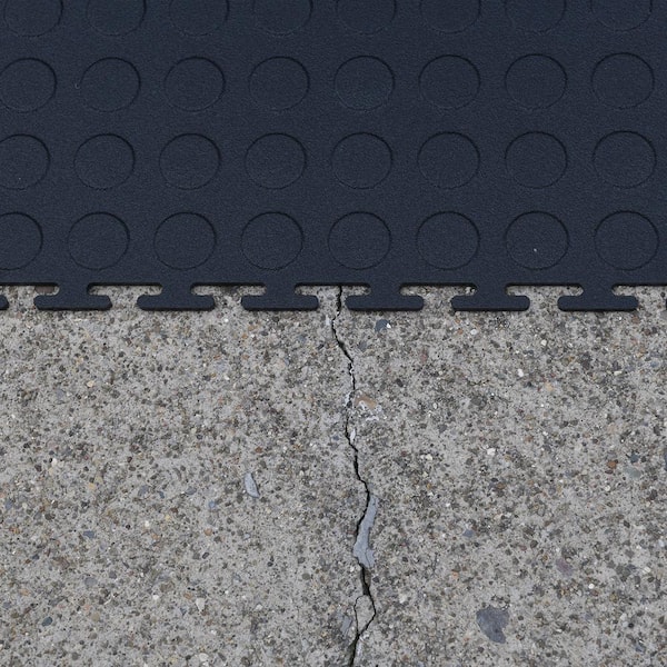 Trafficmaster Black Raised Coin 18 In, Interlocking Rubber Floor Tiles Home Depot