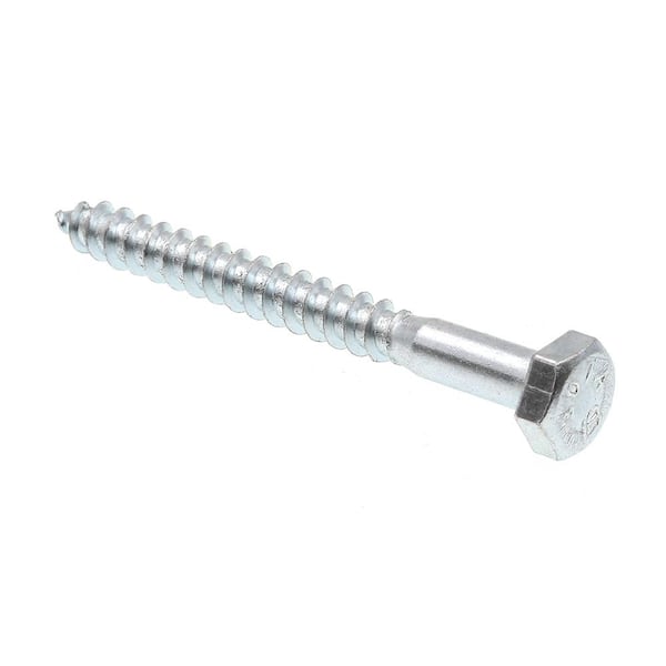 A307 Grade A Zinc Plated Steel 1/4 in. x 2-1/2 in. External Hex Lag Screws (100-Pack)