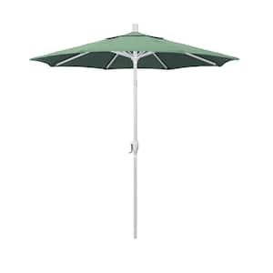 7.5 ft. Matte White Aluminum Market Push Tilt Patio Umbrella in Spa Pacifica