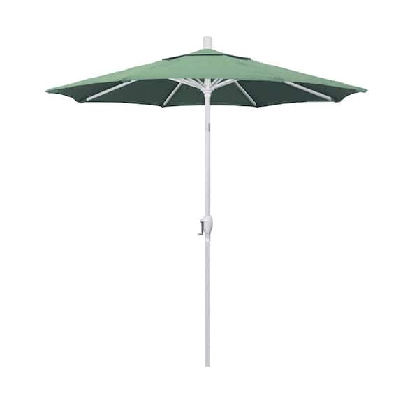 California Umbrella 7.5 ft. Matte White Aluminum Market Push Tilt Patio Umbrella in Spa Pacifica