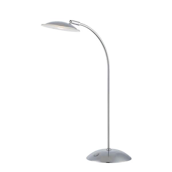 Filament Design 19 in. Chrome LED Desk Lamp with Glass Shade