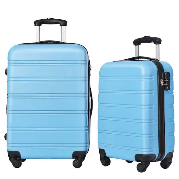 Merax Light Blue 2-Piece Expandable ABS Hardshell Spinner Luggage Set with TSA Lock