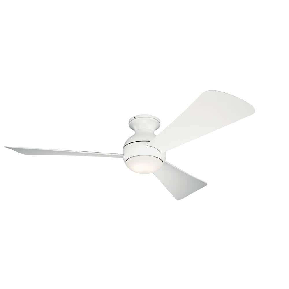 Sola 54 in. Indoor/Outdoor Matte White Low Profile Ceiling Fan with Integrated LED with Wall Control Included price history on PriceWatchPro