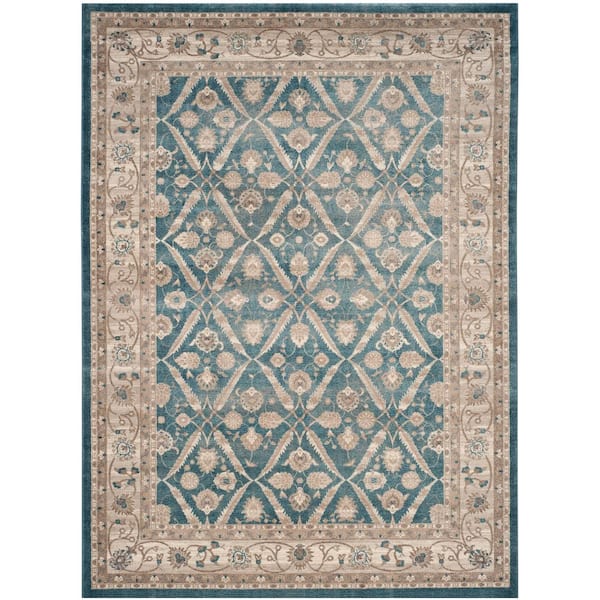 Sofia 10 ft. x 14 ft. Blue/Beige Oriental Area Rug