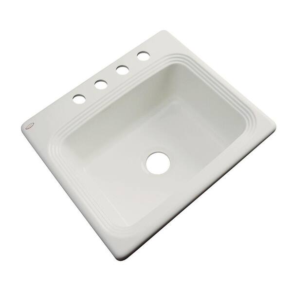 Thermocast Rochester Drop-In Acrylic 25 in. 4-Hole Single Bowl Kitchen Sink in Tender Grey