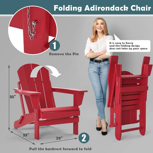 Siavonce TORVA Folding Adirondack Chair, Fire Pit Chair