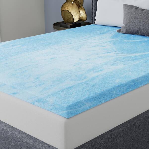 Vibe 3 in. Twin Gel Swirl Memory Foam Mattress Topper