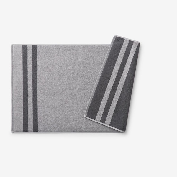 Legends Hotel Mirage Rev Stripe Aegean Towel 20 in. x 36 in. Slate Gray Bath Mat