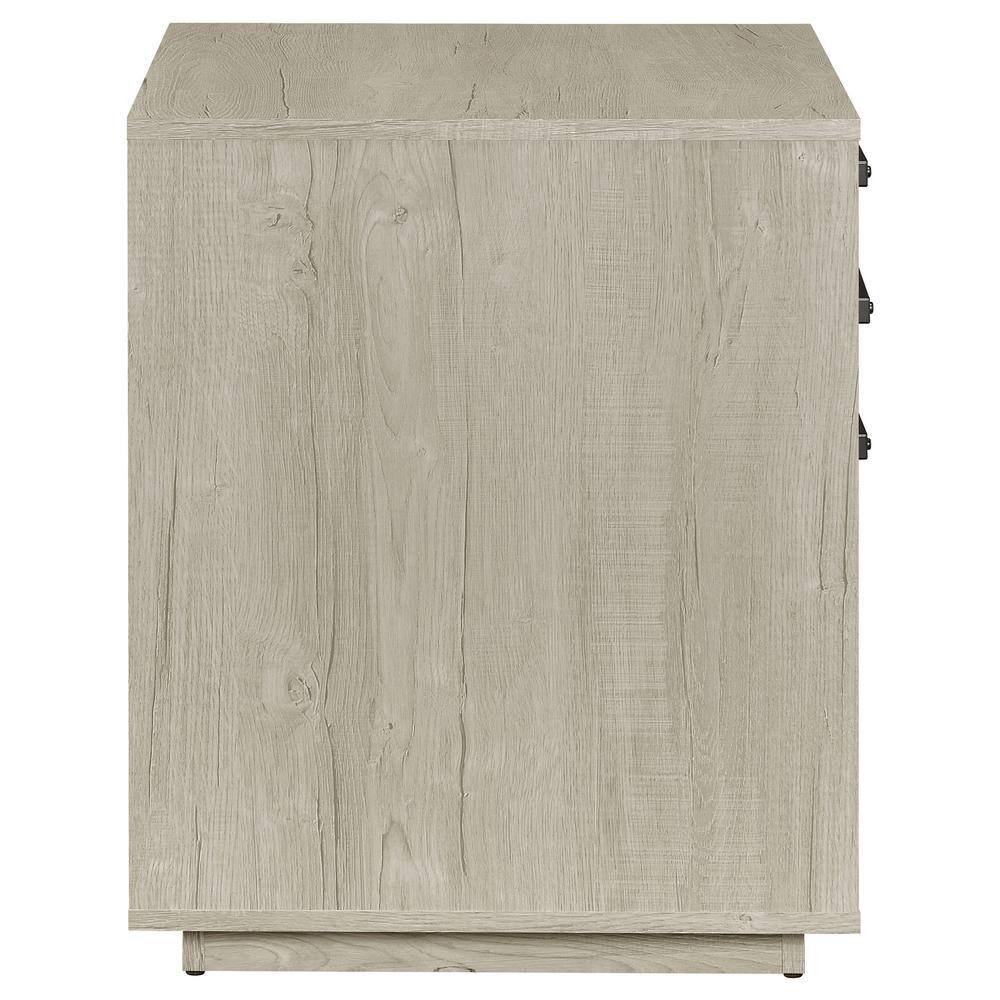 Whitewashed Gray Modern 3-Drawer Wood File Cabinet