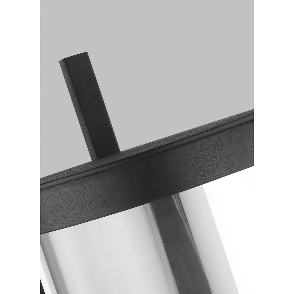 Textured Black and Clear Glass Outdoor Wall Light