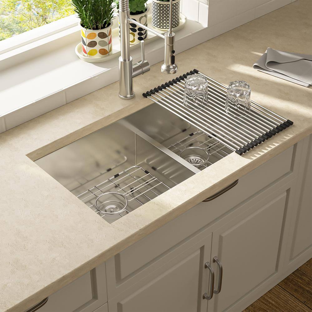 28-Inch Stainless Steel Undermount Double Bowl Kitchen Sink
