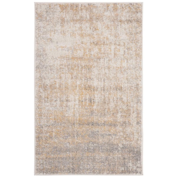 SAFAVIEH Adirondack Cream/Gold Doormat 3 ft. x 4 ft. Distressed Area Rug