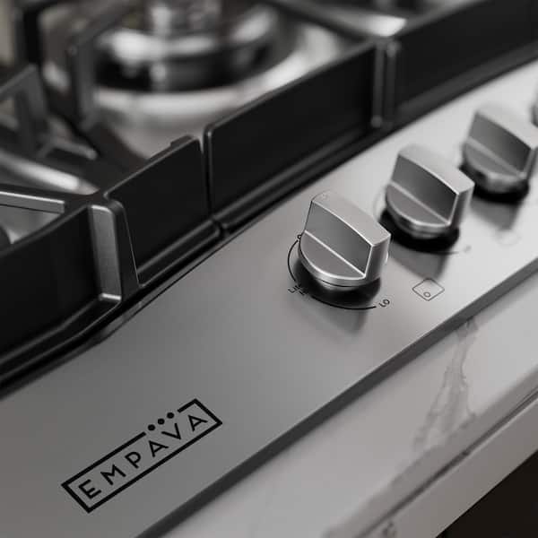30 in. Gas Stove Cooktop with 5 Italy SABAF Burners in Stainless Steel