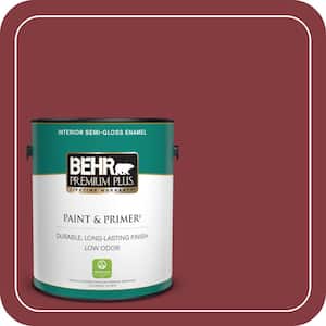 1 gal. #M140-7 Dark Crimson Semi-Gloss Enamel Low Odor Interior Paint & Primer