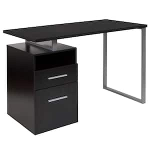 47 in. Rectangular Dark Ash 2 Drawer Computer Desk with File Storage