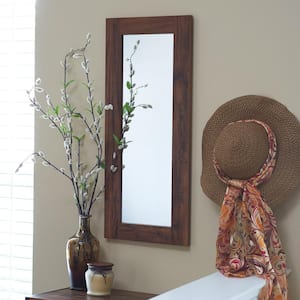 Small Rectangle Brown Mirror (12.60 in. H x 29.50 in. W)
