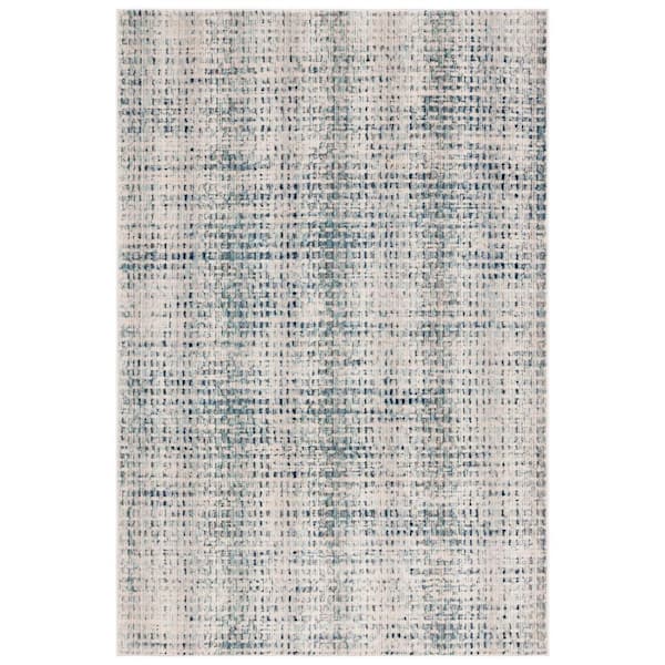 SAFAVIEH Rainbow Blue/Ivory 4 ft. x 6 ft. Woven Marle Indoor/Outdoor Area Rug