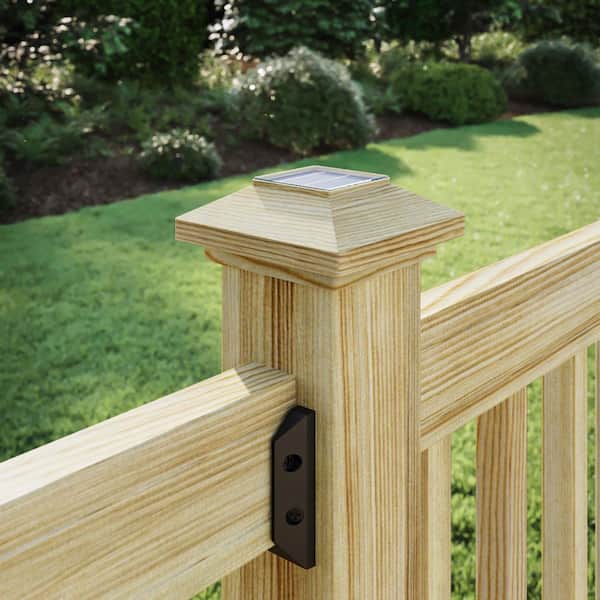 Sol 4 in. x 4 in. Pressure Treated Wood Pine Solar Post Cap (2-Pack)